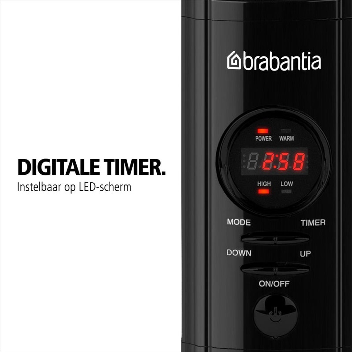 Afbeelding 2 van Brabantia Slowcooker - 6.5 Liter - 320 Watt - Warmhoudfunctie - Keramische Binnenpan - Zwart - BBEK1083MB