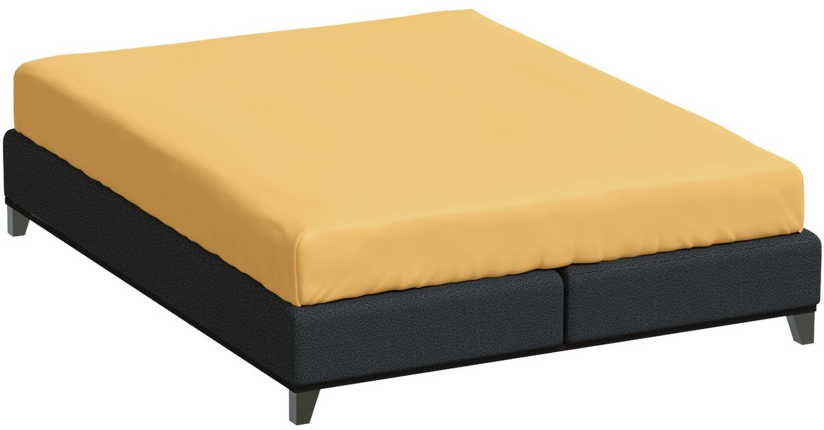 Bella Donna Eenpersoons Hoeslaken Jersey - goudgeel-0040 90/190-100/220