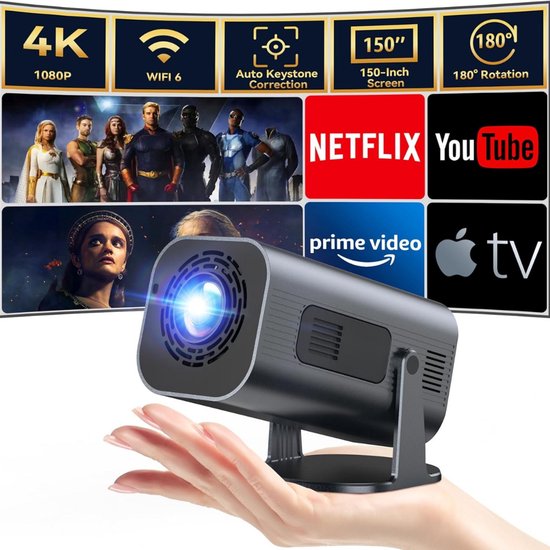 Mini beamer - Projector - Beamerscherm - Projectiescherm - Outdoor & Indoor Projector -