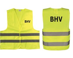 EIZOOK Veiligheidshesje - veiligheidsvest - BHV - BEDRUKT voor en achterzijde Geel - EN ISO20471 -Specialties By Eizook