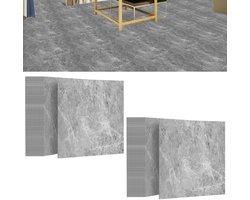 30cm x 30cm PVC-vloerbedekking set (54 Stuks, 5,02m²) PVC vloeren - vinylvloer- Vinyl vloeren- Ritsel voor Keuken, Woonkamer en Balkon, Grijs marmer