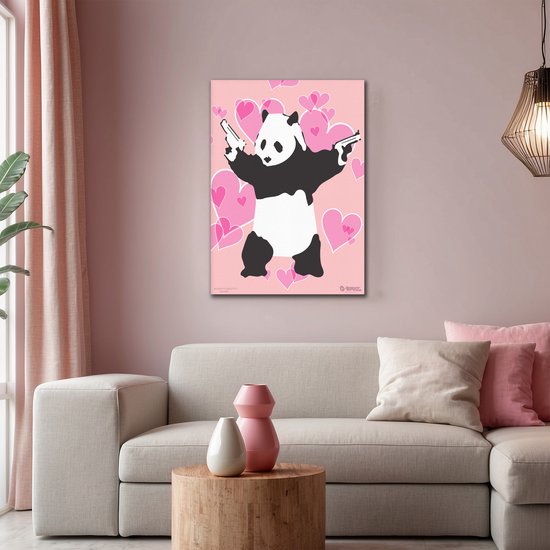 Banksy Graffiti - Canvas Schilderij 32x45 cm - Schilderijen Woonkamer