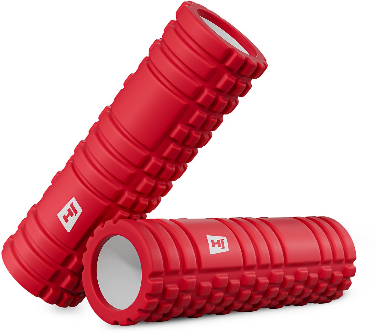 Hop-Sport Fasciarol HS-A045YG – Massage Foam Roller met Golfstructuur, 45x14 cm, Medium Hardheid voor Spierherstel (Rood) thumbnail 2