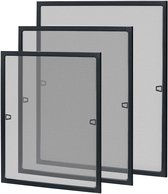 NAIZY Vliegenhor Raam met Aluminium Frame 100x120cm Hor Muggenhor Vliegenhor Raamnet Spanraam Muggenhor Zonder Boren en Schroeven, Antratisch