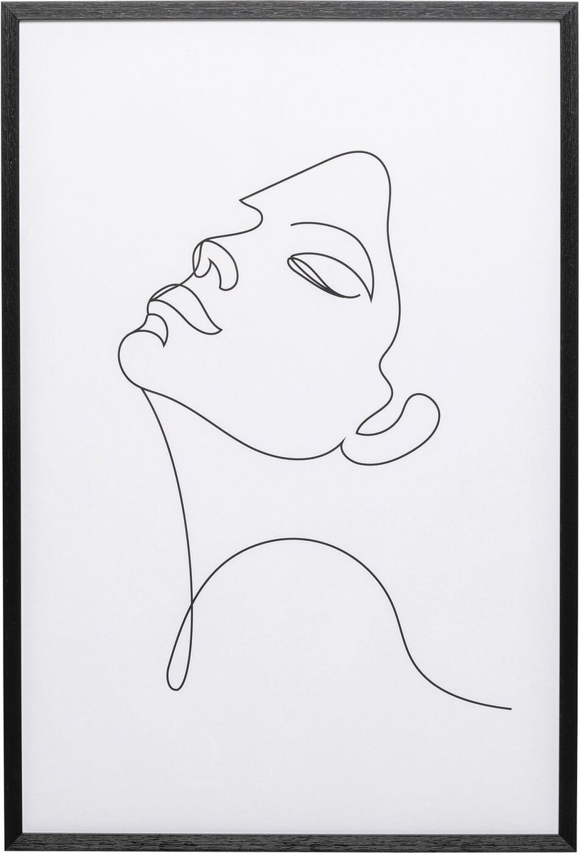 Schilderij vrouw zwart en wit 63x93cm Kare Design
