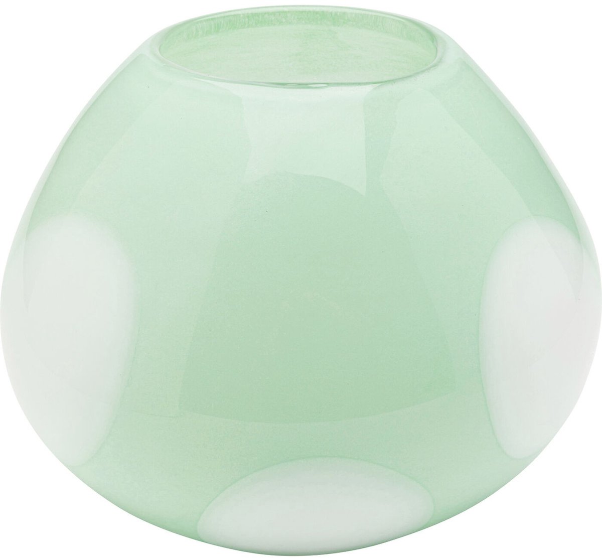 Vaas Punti groen en wit 20cm Kare Design