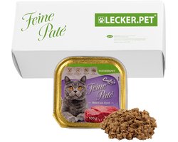 17 x 100 g Lecker.Pet® Emily's Feine Paté Rijk aan Rund Nat Kattenvoer Complete voeding