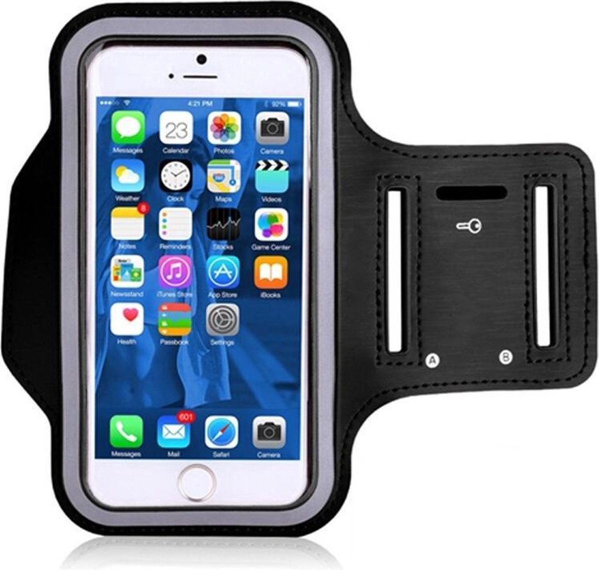 Scoby - Sportarmband - Telefoonhouder voor hardlopen - Verstelbare smartphoneband - Running Armband - Universele maat - Zwart