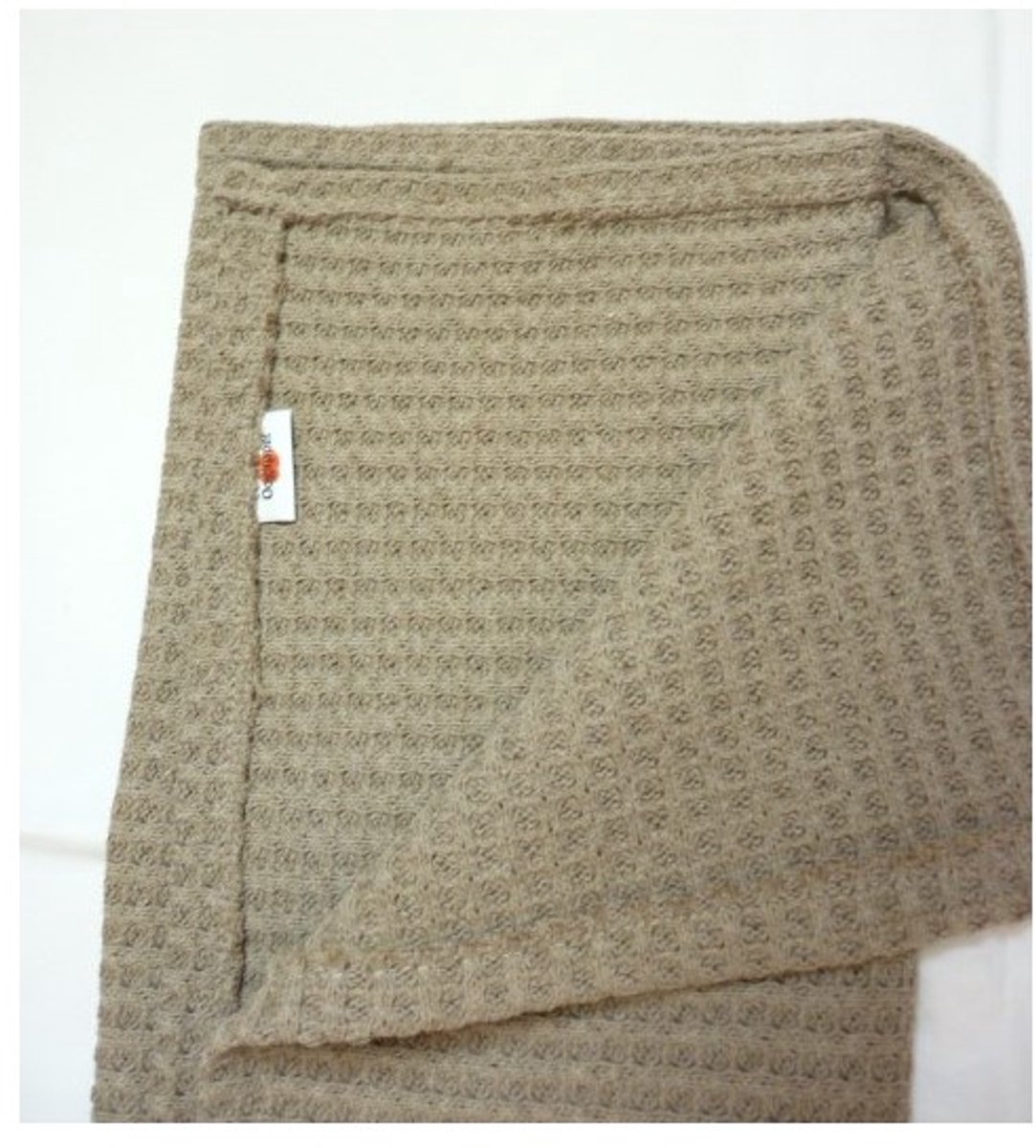 Oogappel Strand Wiegdeken Gebreide Wafelstof 75x100 cm-Taupe-Bruin