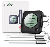Bol.com Claire BBQ thermometer - Vleesthermometer - Oventhermometer - Draadloos met app - Incl. Batterijen en 4 meetsondes aanbieding