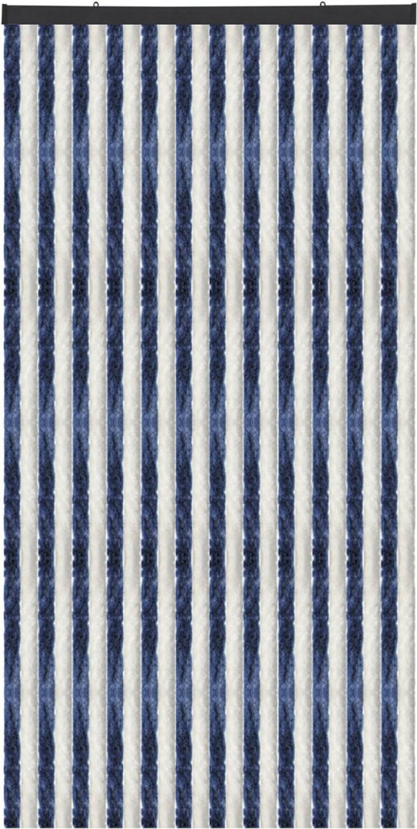 CRLYN® Vliegengordijn Kattenstaart - Hordeur - Vliegengordijn - Donkerblauw met Wit