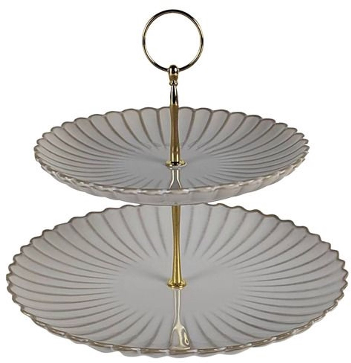 Bricard Paris Etagère - 2-Laags - Porselein - Wit/Goud