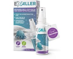 Exaller Anti Huisstofmijt Spray 75 ml - 100% Natuurlijk huismijt bestrijder - Klinisch getest - Behandeling & Preventie van Huisstofmijt Allergie