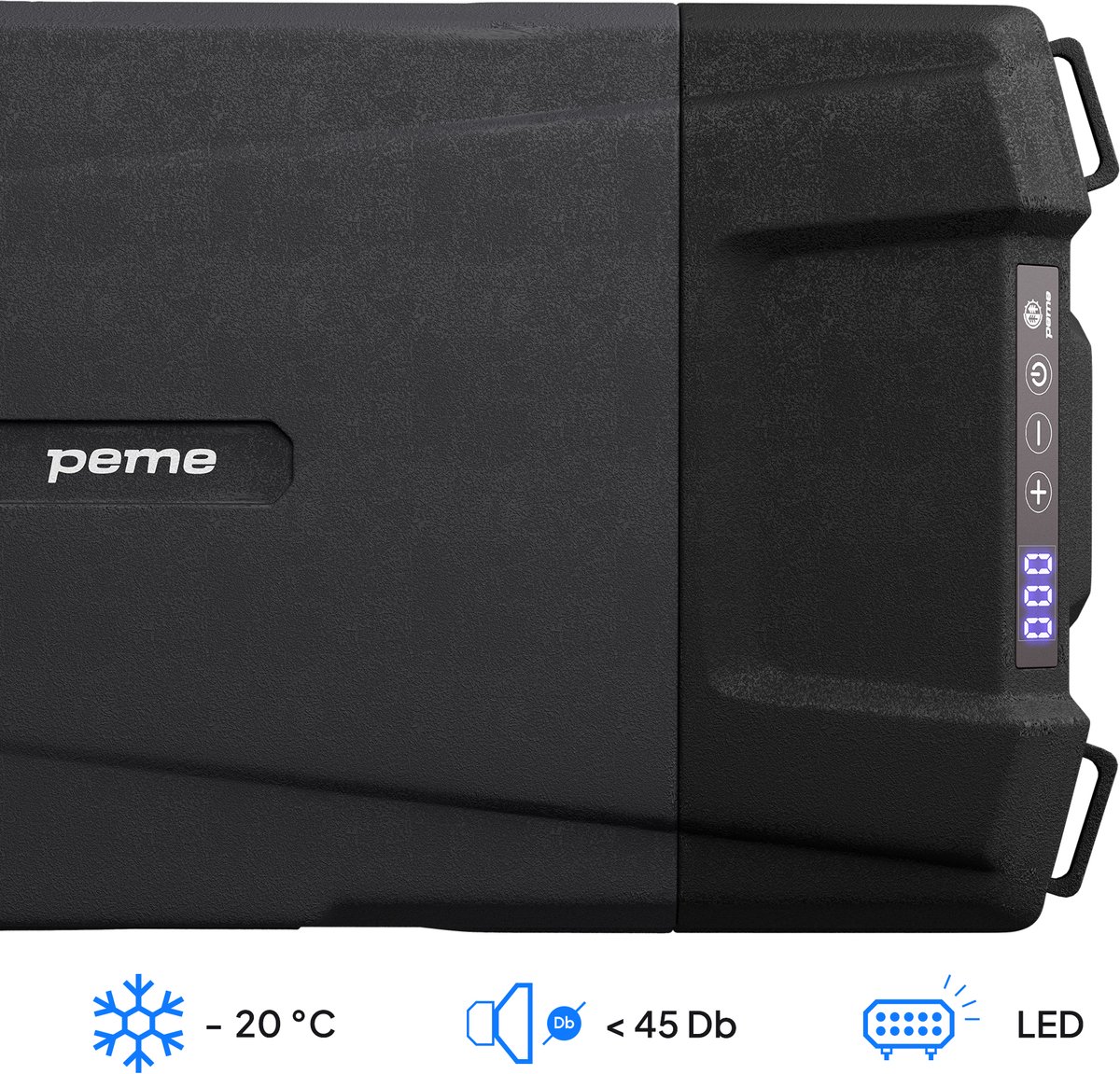 PEME Quest Elektrische Koelbox, 15.3 liter, 12V, 220/230 Volt AC/DC, Aansluiting voor Auto en Camping, thermo-elektrisch Frigobox - Zwart Dark Sky – foto 8