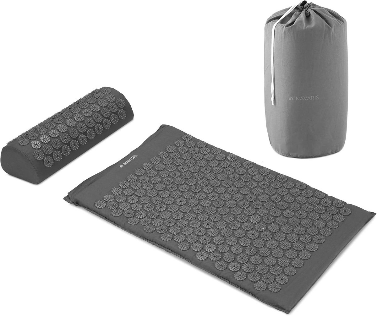 Image of Acupressuurmat met Kussen voor Ontspanning - Spijkermat voor Rug, Nek en Schouders