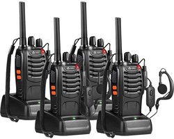 Current Components 88E - Portofoon 4 Stuks - Walkie Talkie - 5km Bereik - PMR 446 Mhz - LED Zaklamp