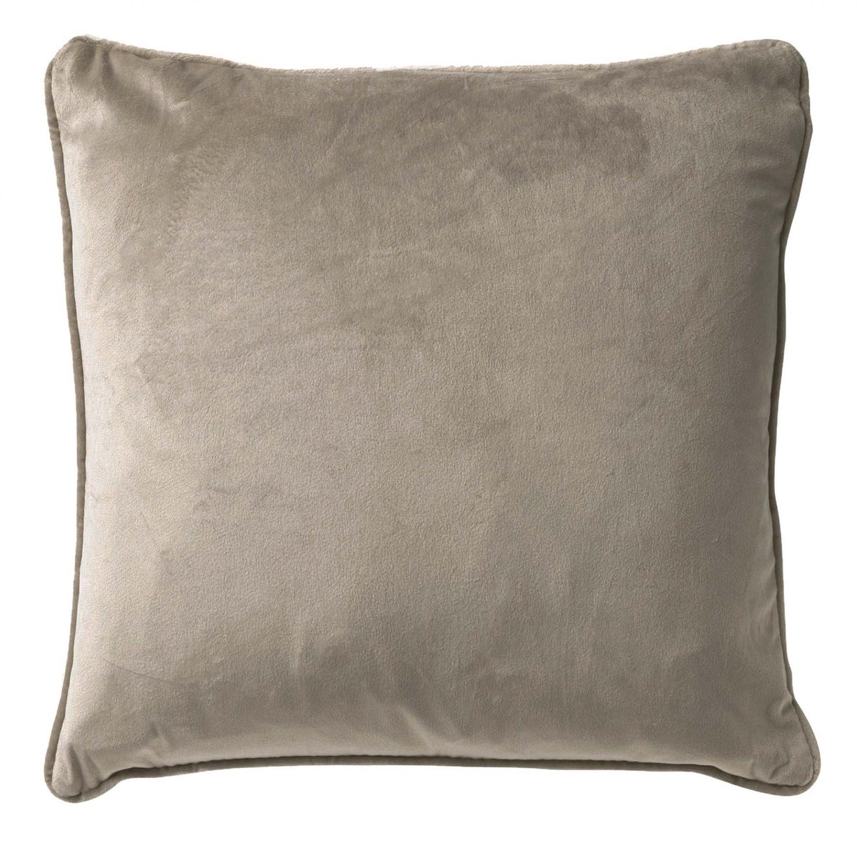 Dutch Decor FINN - Sierkussen 45x45 cm - velvet - effen kleur - taupe - Inclusief binnenkussen
