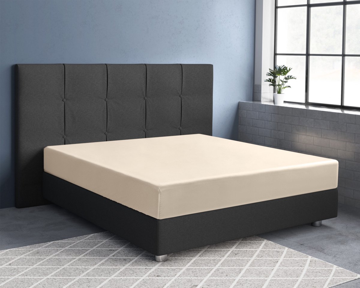 Primaviera Deluxe Satijnen Hoeslaken Zand 200 x 220