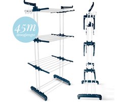 Wasrek met extra droogcarrousels - 45 meter drooglengte - Droogrek - Droogtoren - Wasrek inklapbaar - Droogrek inklapbaar - Wasrek staand - Wastoren
