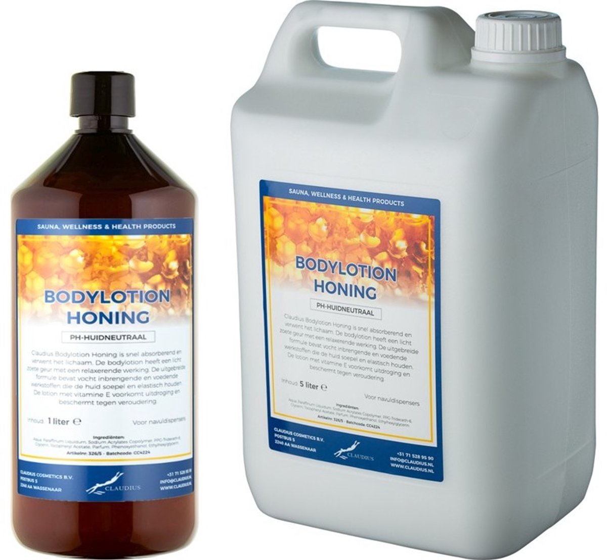 Bodylotion Honing 1 liter - hervulbaar + Jerrycan 5 liter navulling