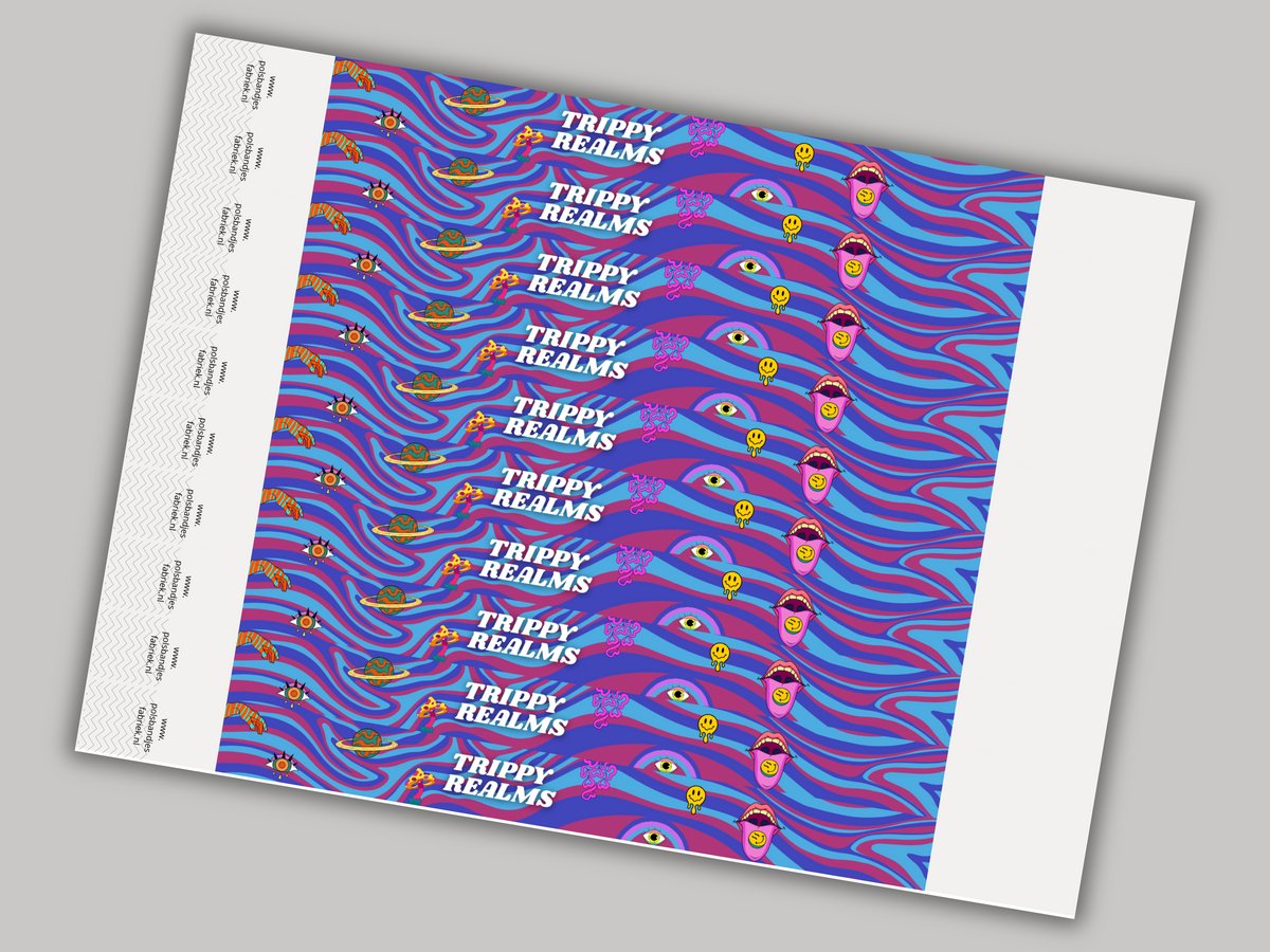 Tyvek Polsbandjes | Trippy Realms | 100 Stuks | VanDerEng | Voor Festivals, Feesten en Thema-evenementen