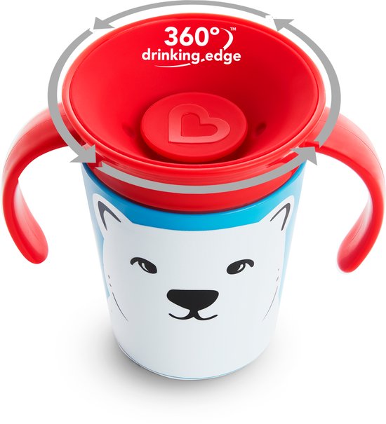 Munchkin Miracle 360 Drinkbeker - WildLove Trainer Cup - Anti-Lek 360° Cup - Oefenbeker voor Baby en Kind - 177ml - IJsbeer Editie van Munchkin — afbeelding 5