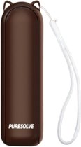 Mini- & Handventilator bruin - Oplaadbaar - tafel model - 2 standen - powerbank - verkoeling - Draadloos - Tafelventilator - mini verkoeler
