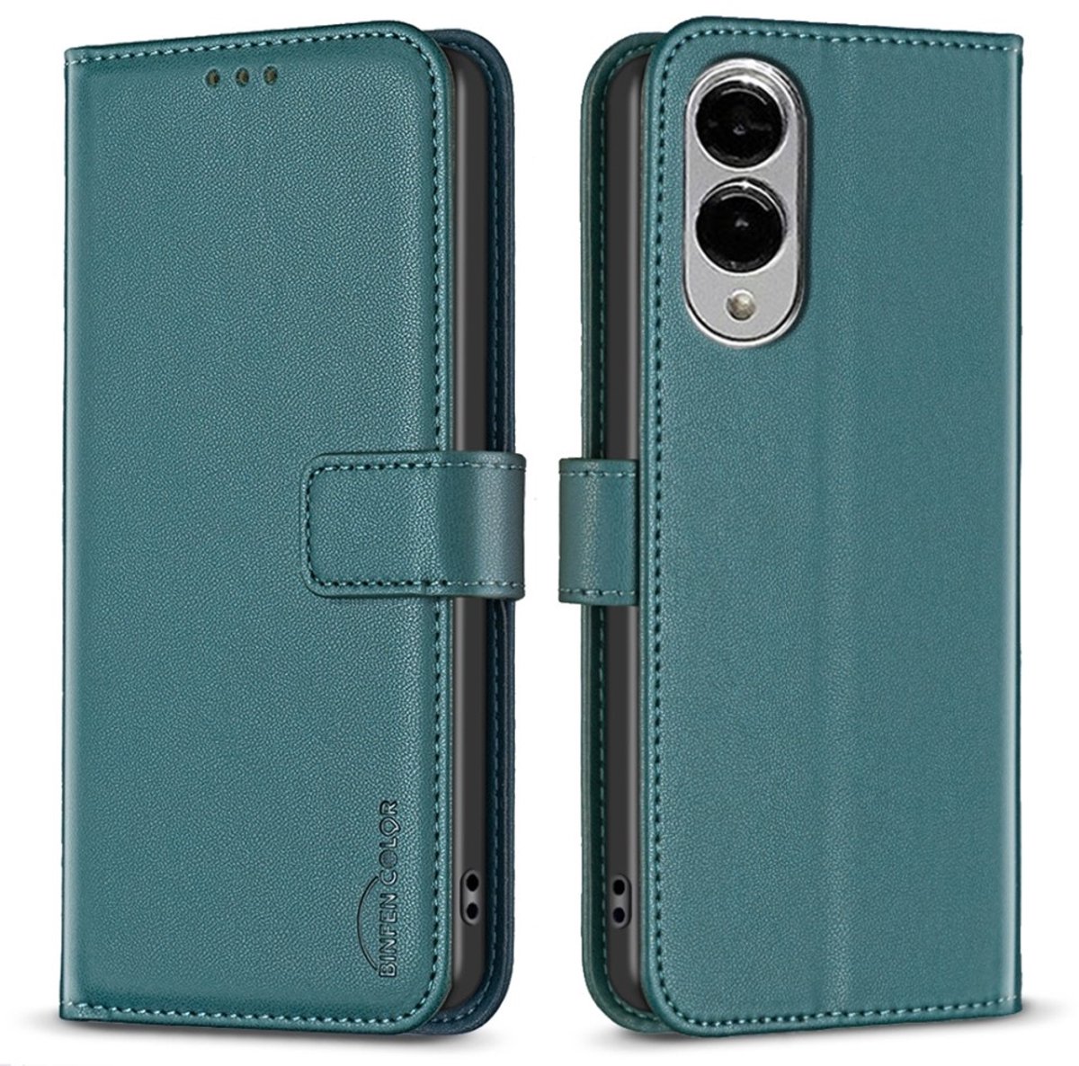 BINFEN Hoesje - Geschikt voor Samsung Galaxy S25 Edge Hoesje - BINFEN Book Case - Groen