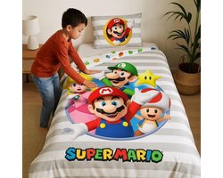 Super Mario - Dekbedovertrek 140x200 cm kussenloop 65x65 cm