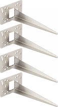 Novatool 4 x tuinpennen 10 x 6 x 18 cm roestvrij staal professionele grondpennen voor lampen grondhuls grondanker tuinpen tuinpennen tuinaccessoires stopcontactzuilen tuinlamp grondpen