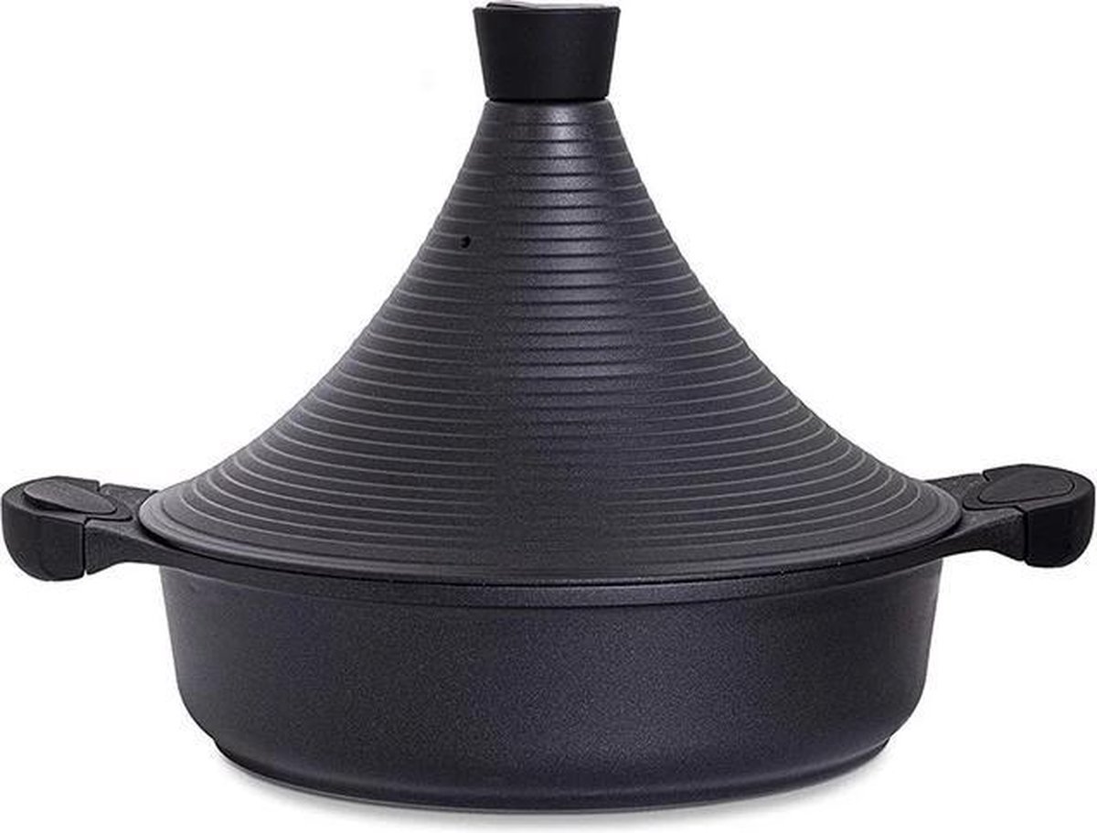 Hakal Tajine Marrakesh XL - Mat zwart 32 cm - geschikt ook voor Inductie