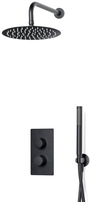 Regendoucheset Tres Clasic Inbouw Plafondarm Elektronische Thermostaat Incl Handddouche 3 Weg Chroom