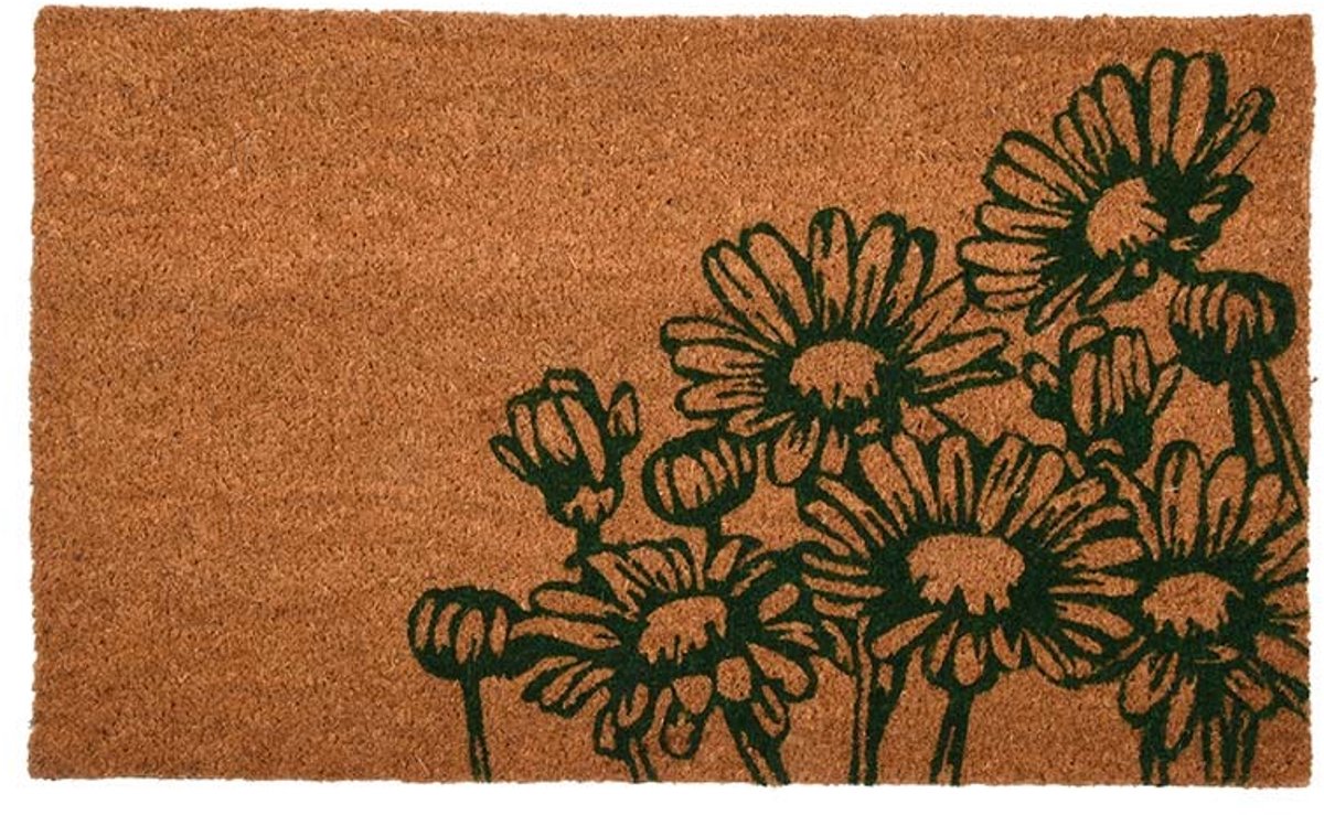 Esschert Design Deurmat | van kokosvezels | Bloemen Bruin