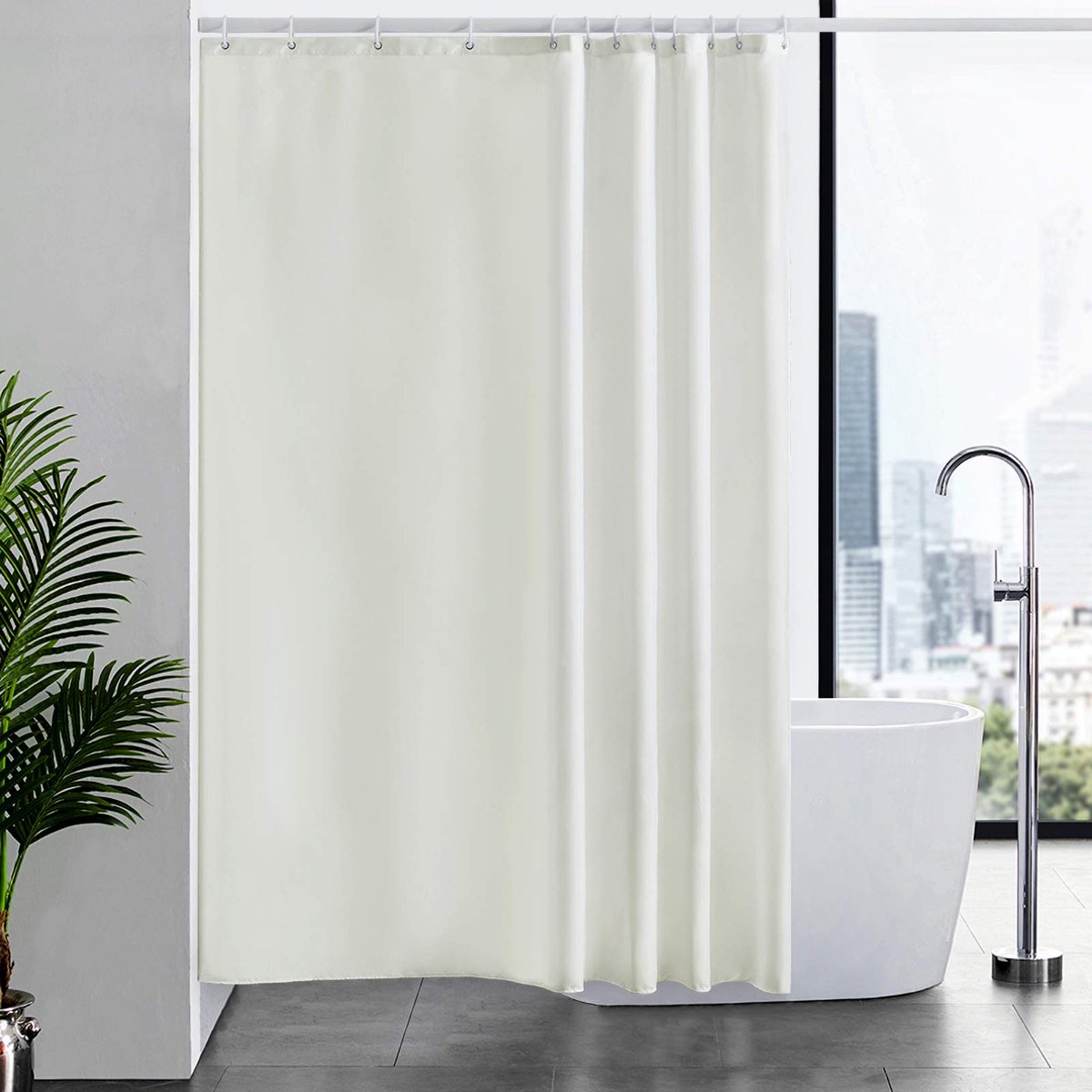 Ibenzoa® Elegante Waterafstotende Stoff Douchegordijn Set met Schimmelwerende Eigenschappen voor Badkamer