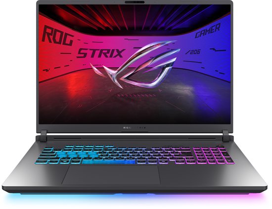 ASUS ROG Strix G18 G815JMR-S8111W Intel® Core™ i7 i7-14650HX Laptop 45,7 cm (18") WUXGA 16 GB DDR5-SDRAM 1 TB SSD NVIDIA GeForce RTX 5060 Wi-Fi 7 (802.11be) Windows 11 Home Nederlands Zwart, Grijs