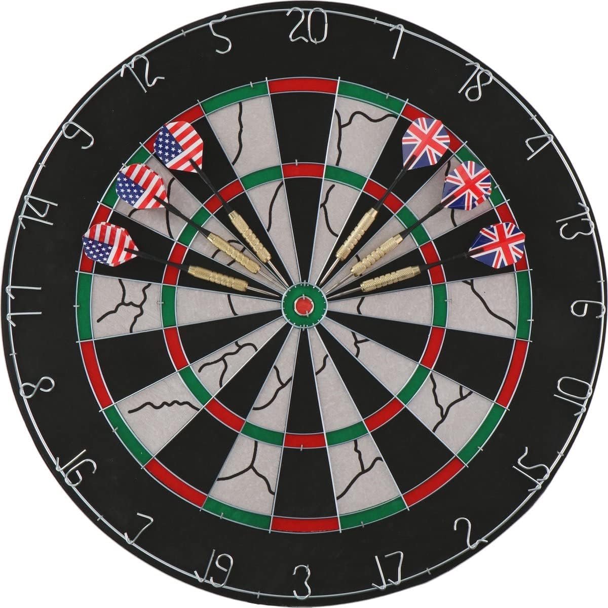 Dubbelzijdig Dartbord Ø 45 cm met 6 Dartpijlen voor Pub en Thuisgebruik