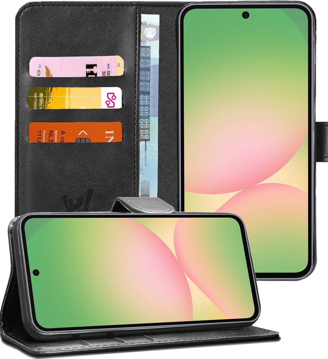 Hoesje geschikt voor Samsung Galaxy A56 / A36 - Portemonnee Book Case Zwart