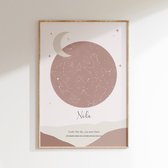 Affiche personnelle ciel étoilé | PINK DAWN x ELLIE - 40x50 cm - Poster ciel étoilé - Chambre de bébé et chambre enfant