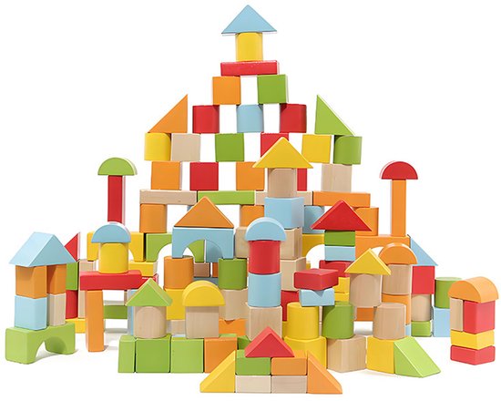 blocs de construction speelgoed 100 pièces en bois