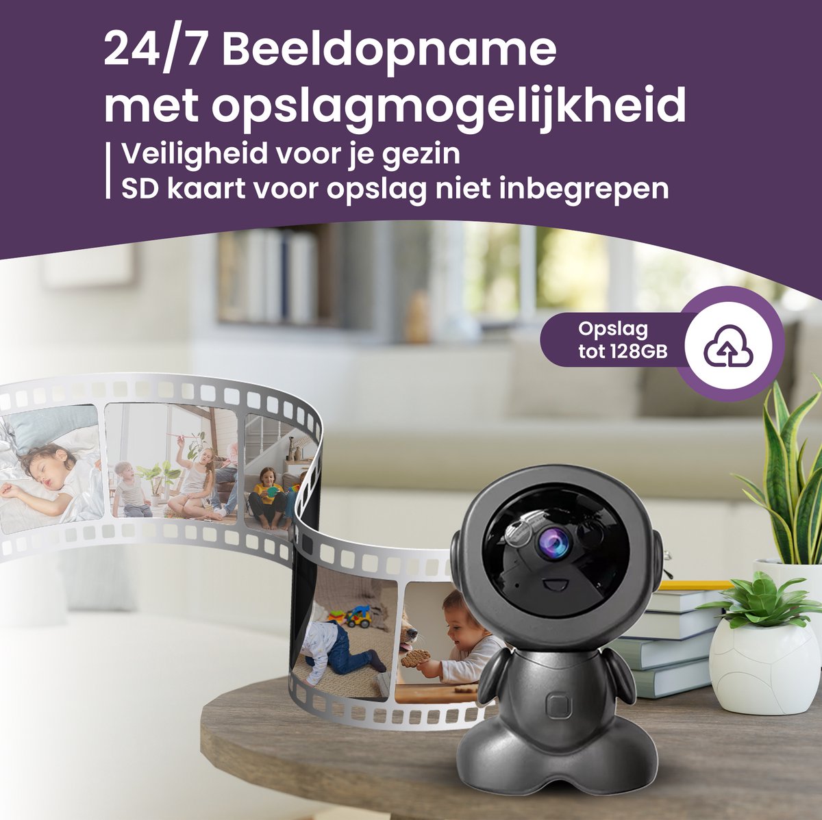 Kooshy 3MP Pro wifi-babycamera met app thumbnail 4