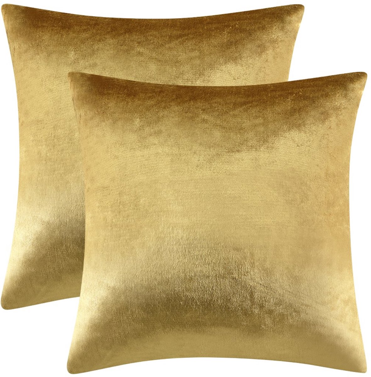 Ibenzoa Kussenslopen Set van 2 in Luxe Zacht Fluweel voor Diverse Ruimtes van 60 x 60 cm goud