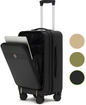 Bol.com Luccetti - Handbagage koffer 36L - Handbagage trolley met Dubbel TSA Slot - Extra sterke Rits met Voorvak - Unisex - Zwart aanbieding
