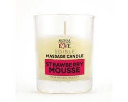 Love – Sezmar Collection Edible Massagekaars 100% Natuurlijke Verwenning | Strawberry Mousse | Voor Romantische Avonden en Zoete Verleiding – 100 ml