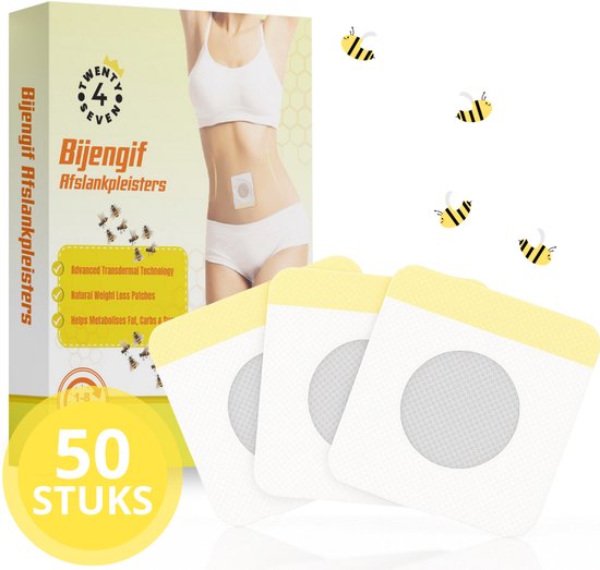 Twenty4seven® Bijengif Afslankpleisters - 50 Stuks - Detox Pleisters - Vetverbrander & Fatburner - Afslanken & Afvallen - Vervangt Afslankpillen, Creme & Zalf