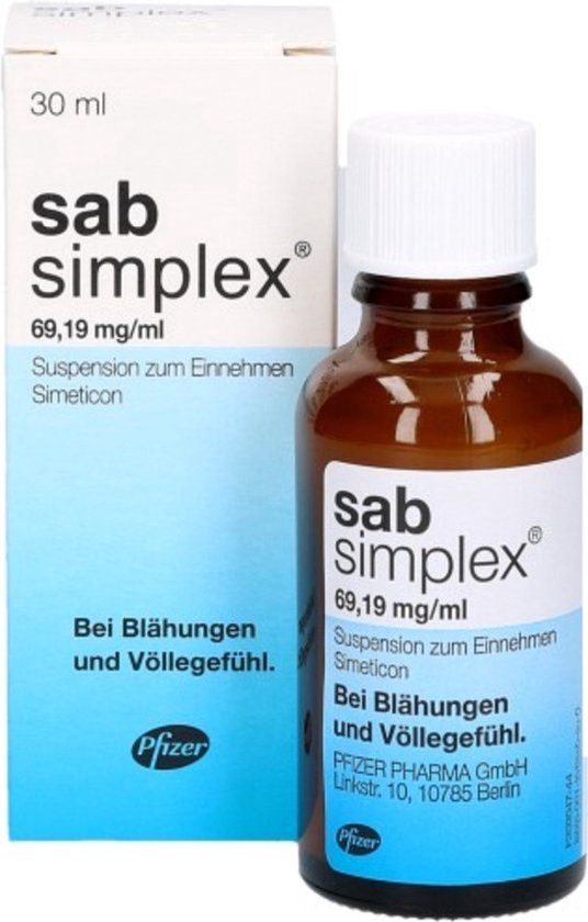 Foto: Sab simplex 30ml helpt tegen darmkrampjes baby
