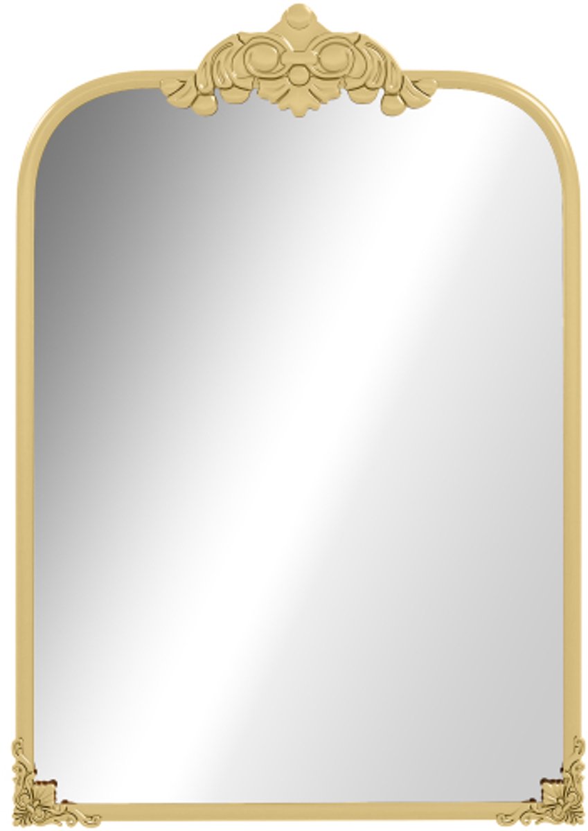 Wandspiegel 60 x 87 cm badkamerspiegel in barokstijl met decoratieve metalen lijst voor woon- en slaapkamer in goud