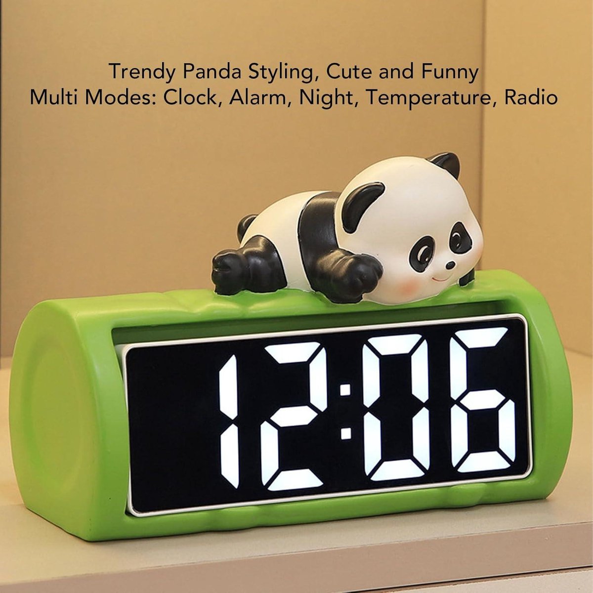 Réveil Veilleuse Enfant Panda - Entraîneur De Sommeil, Affichage Numérique, 4 Couleurs LED, Température, Fonction Snooze