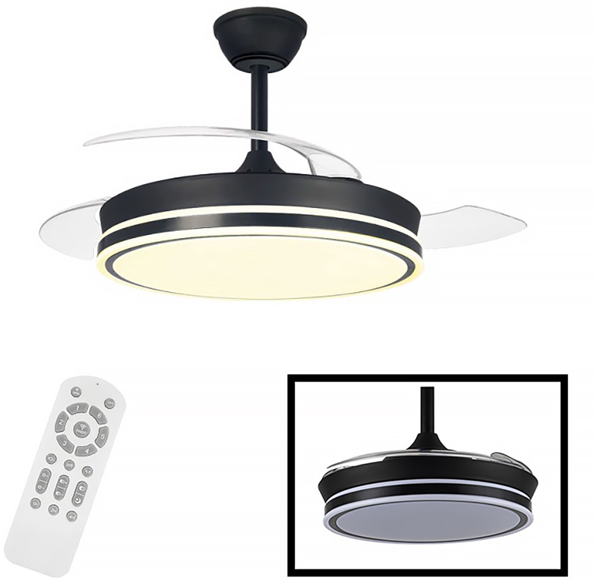 CristalRecord Plafondventilator Supereco Ø 106 cm zwart