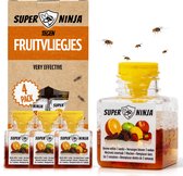 Super Ninja Fruitvliegjes Vanger - 4 Stuks - Effectieve Fruitvliegjes Val - Milieuvriendelijke Insectenval - Direct Resultaat - Fruitvliegval