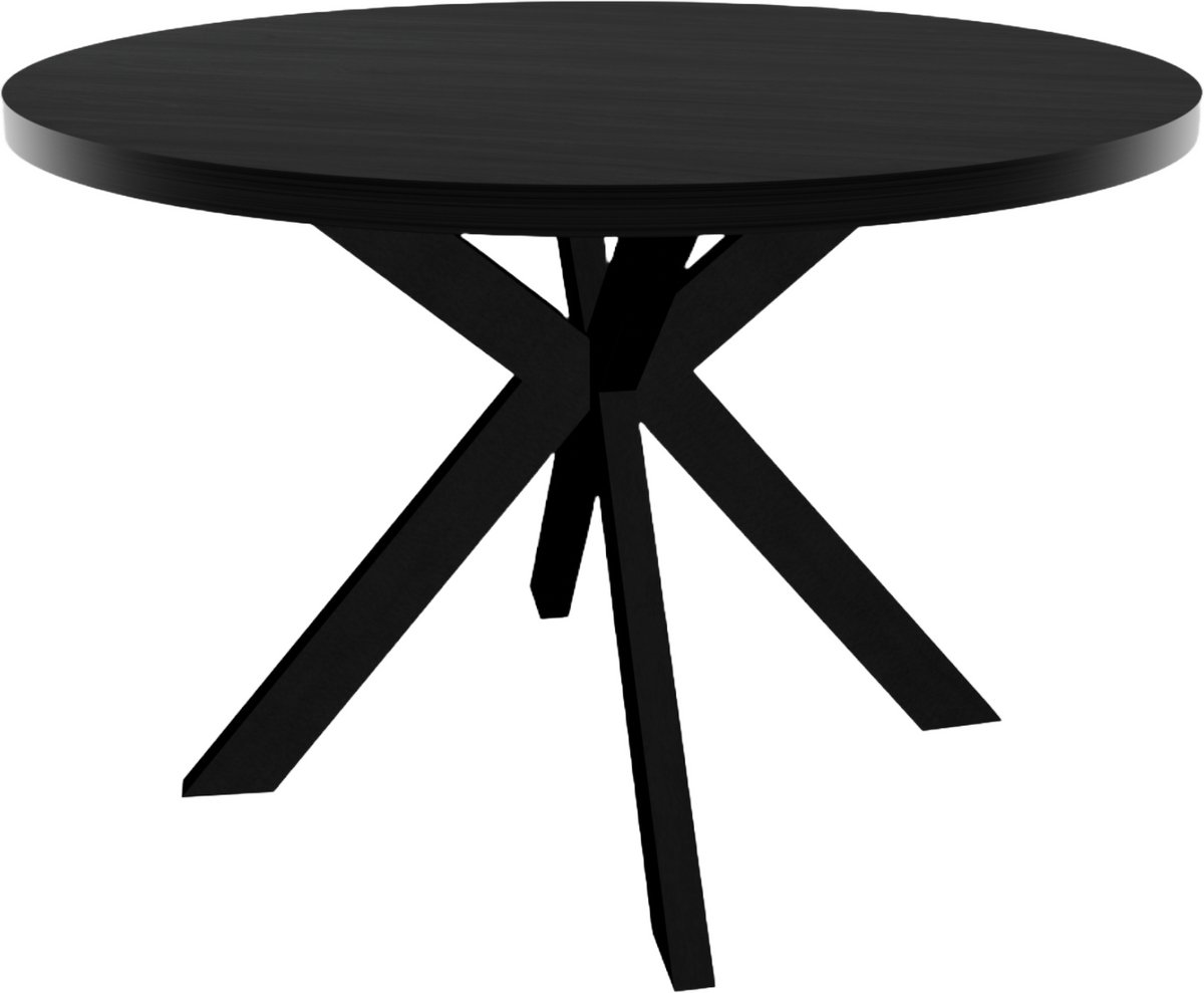 Eettafel rond melamine 120cm Sanne zwart ronde tafel